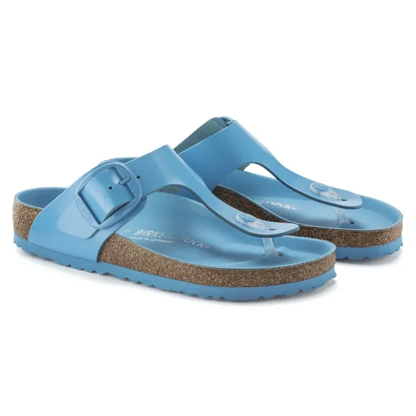 Gizeh Big Buckle Natural Leather Patent High Shine Sky Blue - Image 6