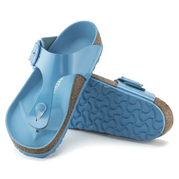 Gizeh Big Buckle Natural Leather Patent High Shine Sky Blue - Image 4