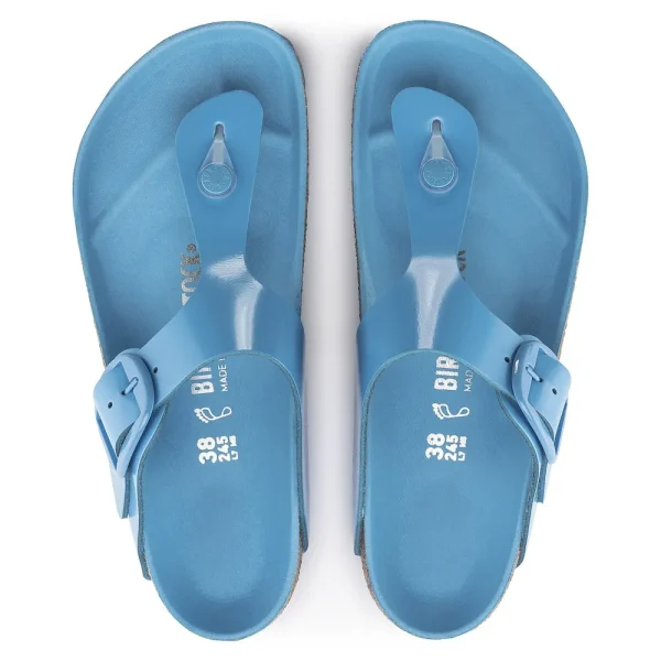 Gizeh Big Buckle Natural Leather Patent High Shine Sky Blue - Image 5