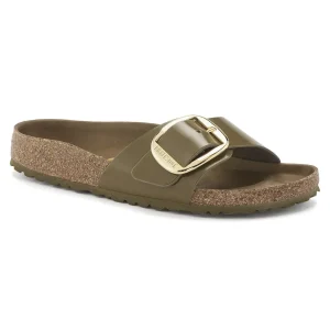 Madrid Big Buckle Natural Leather Patent High Shine Mud Green