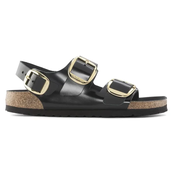 Milano Big Buckle Natural Leather Patent High Shine Black - Image 7