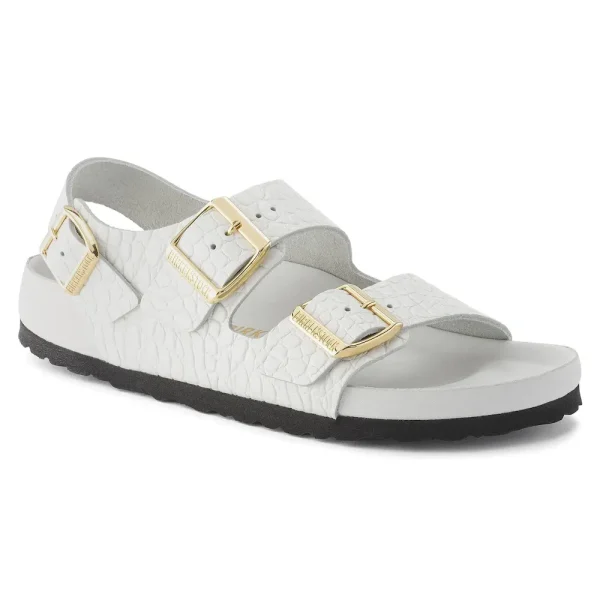 Milano Embossed Leather Emboss white