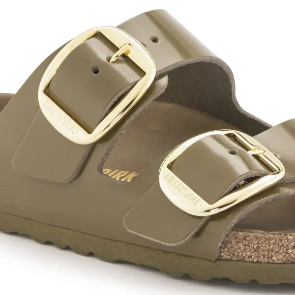 Arizona Big Buckle Natural Leather Patent High Shine Mud Green - Image 8
