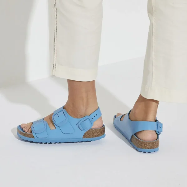 Milano Big Buckle Natural Leather Patent High Shine Sky Blue - Image 3