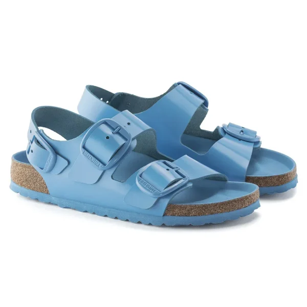 Milano Big Buckle Natural Leather Patent High Shine Sky Blue - Image 6