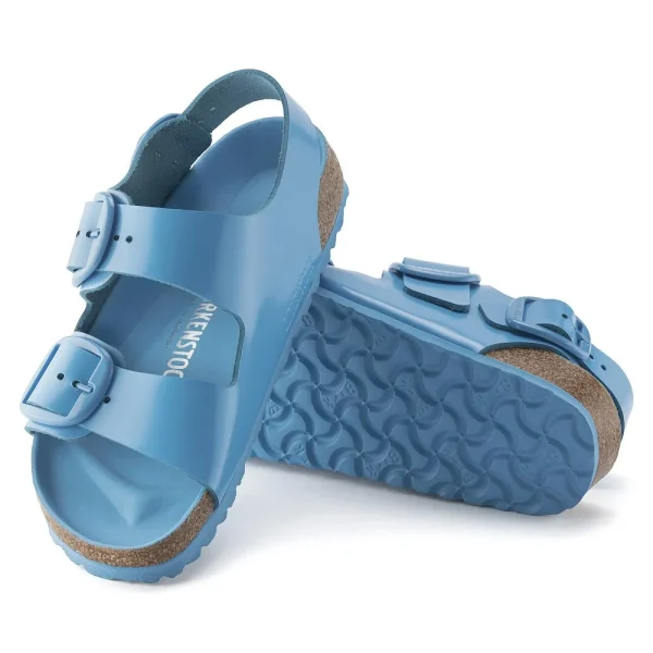 Milano Big Buckle Natural Leather Patent High Shine Sky Blue - Image 4