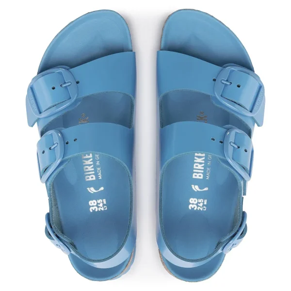 Milano Big Buckle Natural Leather Patent High Shine Sky Blue - Image 5