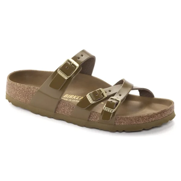 Franca Natural Leather Patent High Shine Mud Green