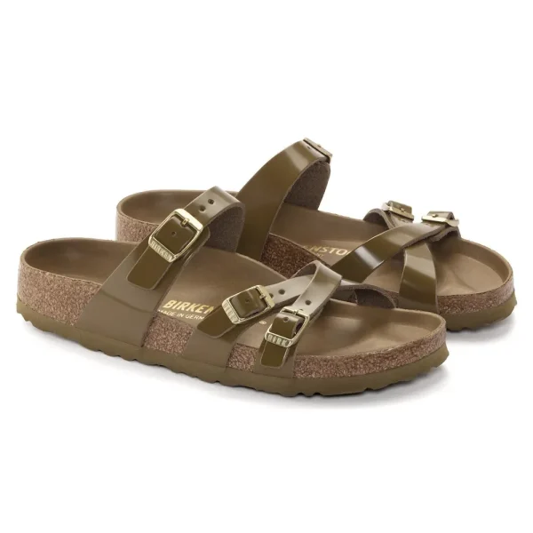 Franca Natural Leather Patent High Shine Mud Green - Image 6