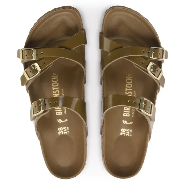 Franca Natural Leather Patent High Shine Mud Green - Image 5