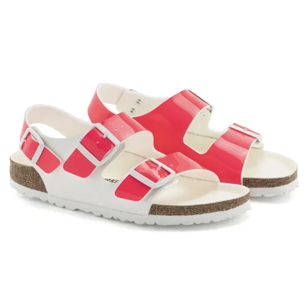 Milano Birko-Flor Patent Neon Pink/White Patent - Image 6