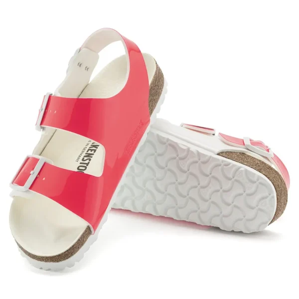 Milano Birko-Flor Patent Neon Pink/White Patent - Image 4