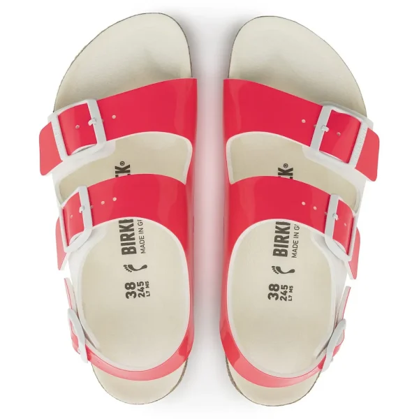 Milano Birko-Flor Patent Neon Pink/White Patent - Image 5