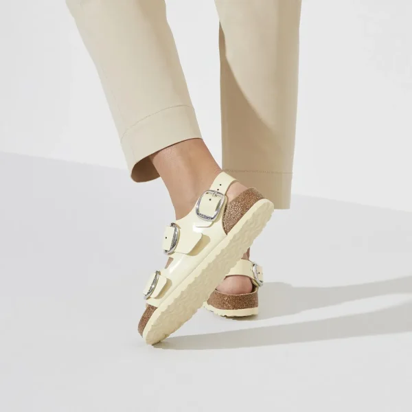 Milano Big Buckle Natural Leather Patent High Shine Butter - Image 3