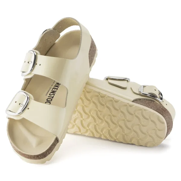 Milano Big Buckle Natural Leather Patent High Shine Butter - Image 4