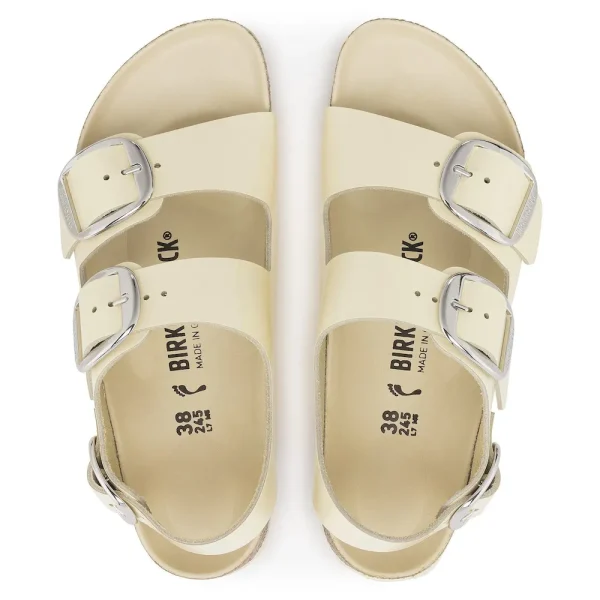 Milano Big Buckle Natural Leather Patent High Shine Butter - Image 5