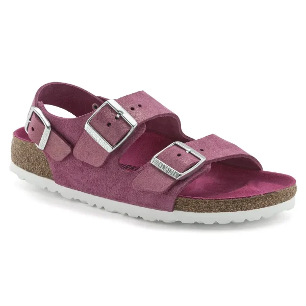 Milano Suede Leather Shimmering Fuchsia