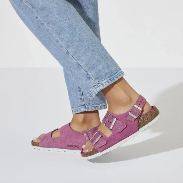 Milano Suede Leather Shimmering Fuchsia - Image 3