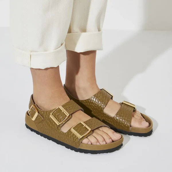 Milano Embossed Leather Emboss mud green - Image 3