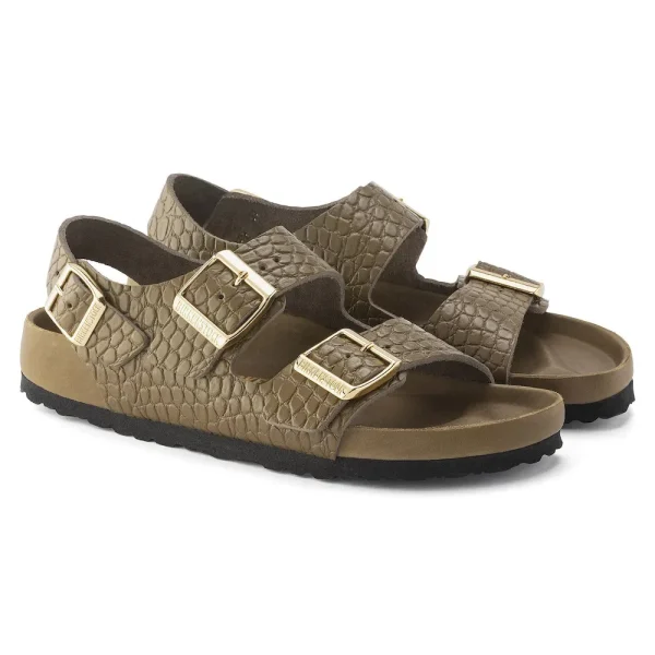 Milano Embossed Leather Emboss mud green - Image 6