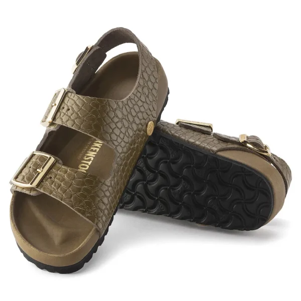 Milano Embossed Leather Emboss mud green - Image 4