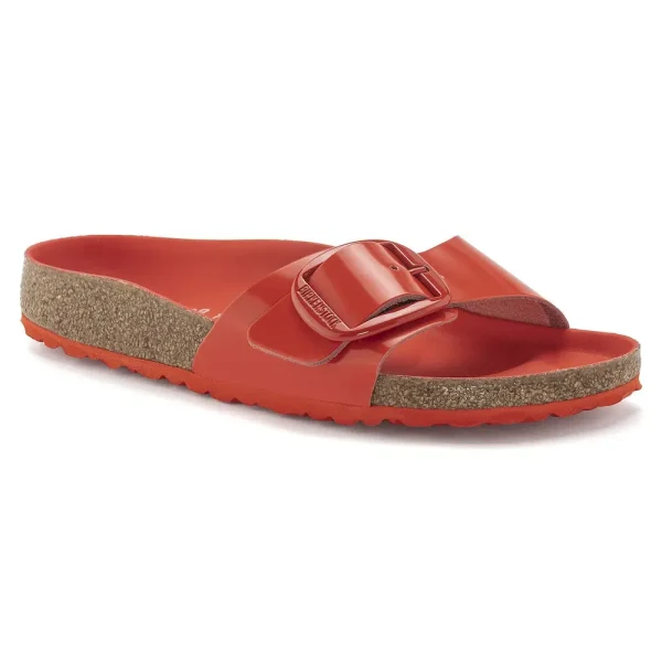 Madrid Big Buckle Natural Leather Patent High Shine Tomato