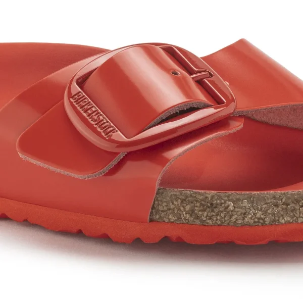 Madrid Big Buckle Natural Leather Patent High Shine Tomato - Image 8