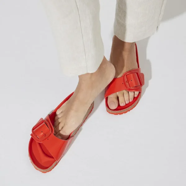 Madrid Big Buckle Natural Leather Patent High Shine Tomato - Image 9
