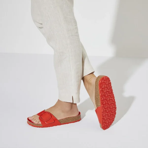 Madrid Big Buckle Natural Leather Patent High Shine Tomato - Image 3