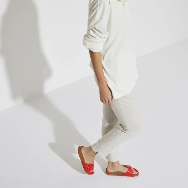 Madrid Big Buckle Natural Leather Patent High Shine Tomato - Image 2