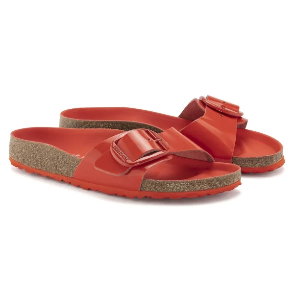 Madrid Big Buckle Natural Leather Patent High Shine Tomato - Image 6