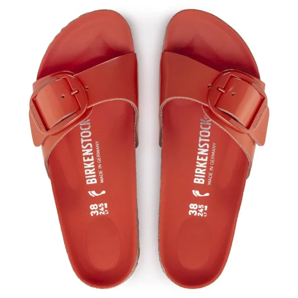 Madrid Big Buckle Natural Leather Patent High Shine Tomato - Image 5