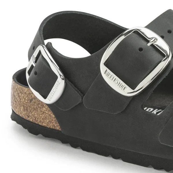 Milano Big Buckle Oiled Leather Black - Image 8
