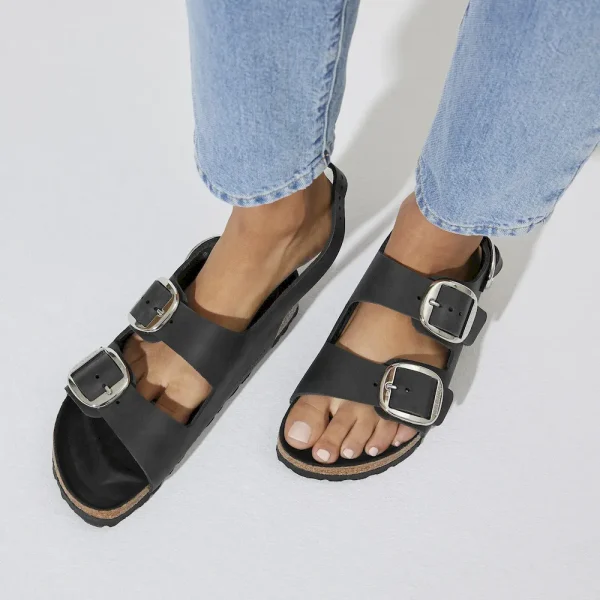 Milano Big Buckle Oiled Leather Black - Image 9