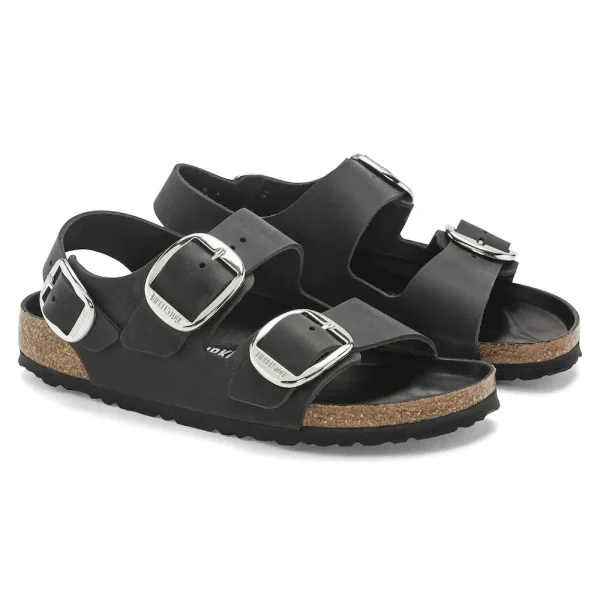 Milano Big Buckle Oiled Leather Black - Image 6