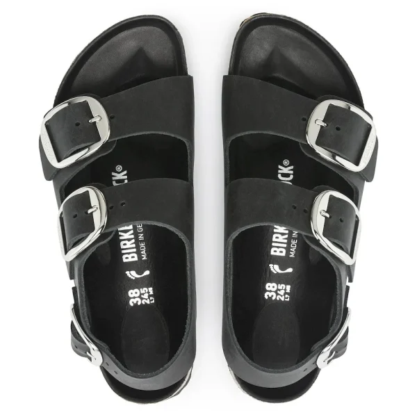 Milano Big Buckle Oiled Leather Black - Image 5