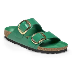 Arizona Big Buckle Natural Leather Patent High Shine Digital Green