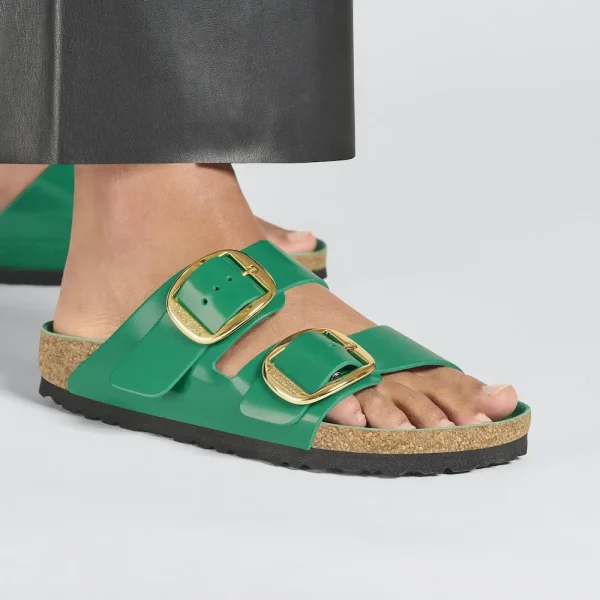 Arizona Big Buckle Natural Leather Patent High Shine Digital Green - Image 3