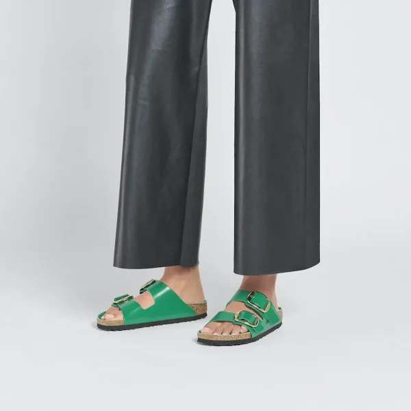 Arizona Big Buckle Natural Leather Patent High Shine Digital Green - Image 2