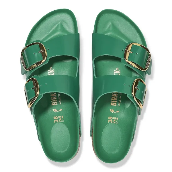 Arizona Big Buckle Natural Leather Patent High Shine Digital Green - Image 5
