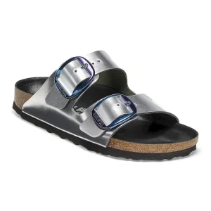 Arizona Big Buckle Natural Leather Metallic Silver
