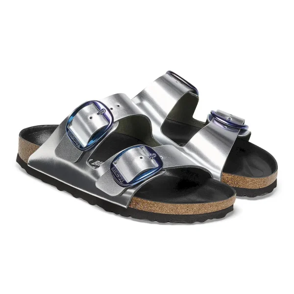 Arizona Big Buckle Natural Leather Metallic Silver - Image 6