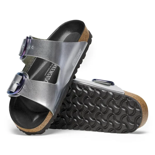 Arizona Big Buckle Natural Leather Metallic Silver - Image 4