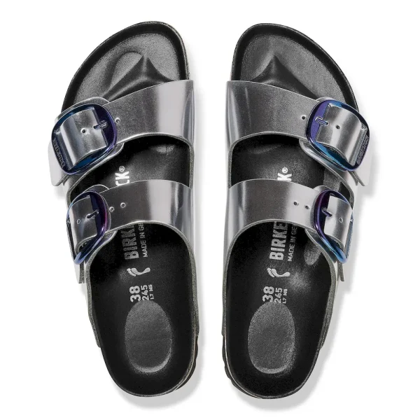 Arizona Big Buckle Natural Leather Metallic Silver - Image 5