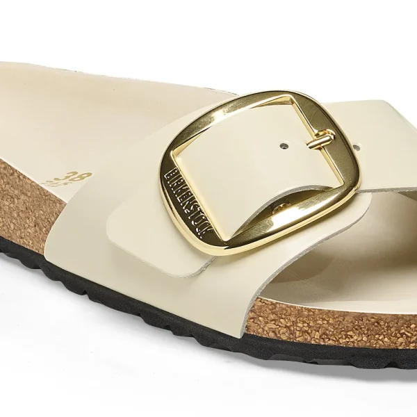 Madrid Big Buckle Natural Leather Patent High Shine Ecru - Image 8