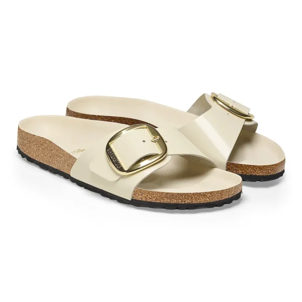 Madrid Big Buckle Natural Leather Patent High Shine Ecru - Image 6