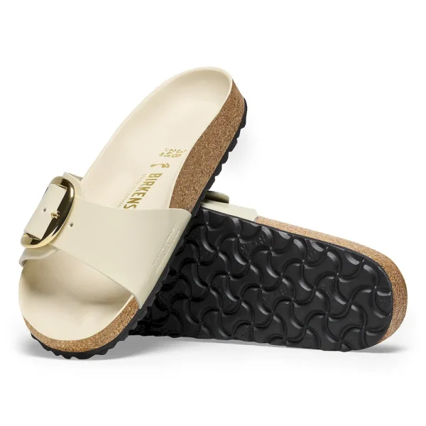 Madrid Big Buckle Natural Leather Patent High Shine Ecru - Image 4