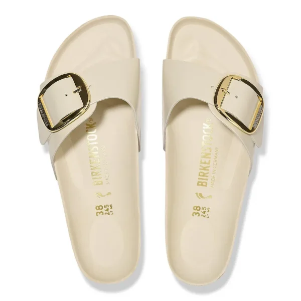 Madrid Big Buckle Natural Leather Patent High Shine Ecru - Image 5