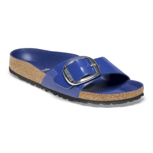 Madrid Big Buckle Natural Leather Patent High-Shine Cobalt