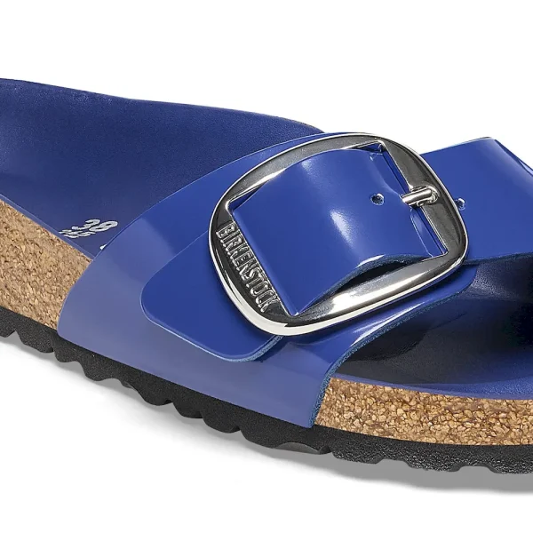 Madrid Big Buckle Natural Leather Patent High-Shine Cobalt - Image 8